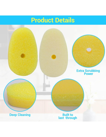 12 Recargas de Esponja para Varita Scrub Daddy UWSTE