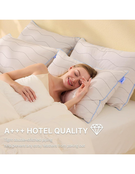 Almohadas de Plumas de Pato y Ganso Felo - Juego de 2 Estándar 50.8x66cm