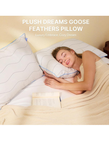 Almohadas de Plumas de Pato y Ganso Felo - Juego de 2 Estándar 50.8x66cm