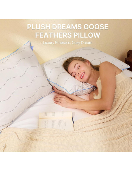 Almohadas de Plumas de Pato y Ganso Felo - Juego de 2 Estándar 50.8x66cm