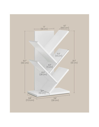 Estante de Esquina VASAGLE 5 Niveles Ahorra Espacio Blanco Nube