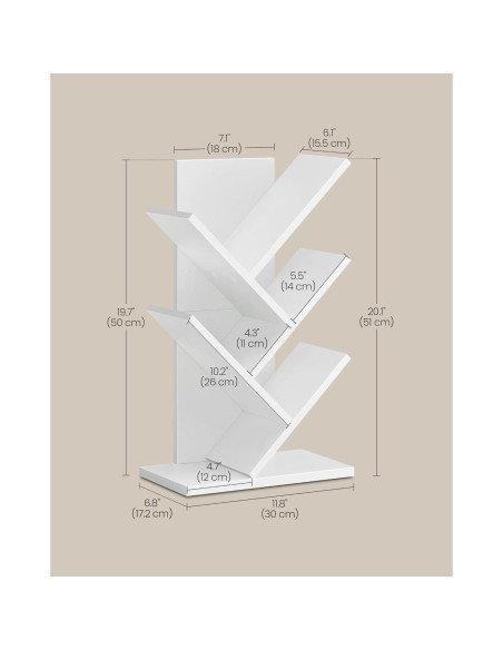 Estante de Esquina VASAGLE 5 Niveles Ahorra Espacio Blanco Nube