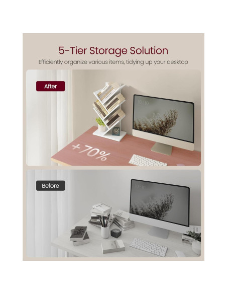 Estante de Esquina VASAGLE 5 Niveles Ahorra Espacio Blanco Nube