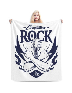 Manta de Guitarra Rock and Roll QIZYOQA 101.6x76.2cm Franela 2