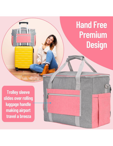 Funda para Máquina de Coser FINESUN Rosa con Bolsillos y Correa