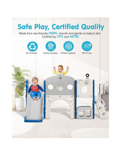 Tobogán 8 en 1 Babytronic para Niños 1-3 Años Azul y Gris 2