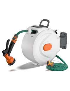 Carrete de Manguera de Jardín Retráctil Ludfirm 19.81 m