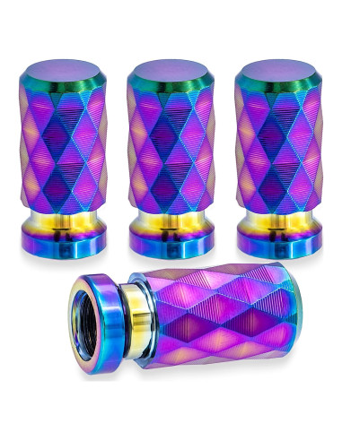 4 Tapones de Válvula de Neumático MEAJOO Coloridos 20mm