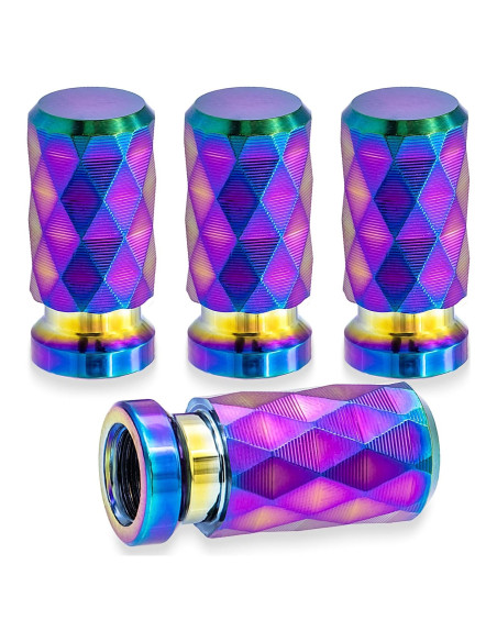4 Tapones de Válvula de Neumático MEAJOO Coloridos 20mm