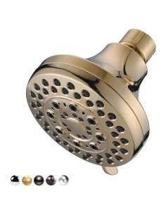 Cabezal de Ducha de Lluvia DLymtrx 4" Oro 5 Funciones Ahorra Agua