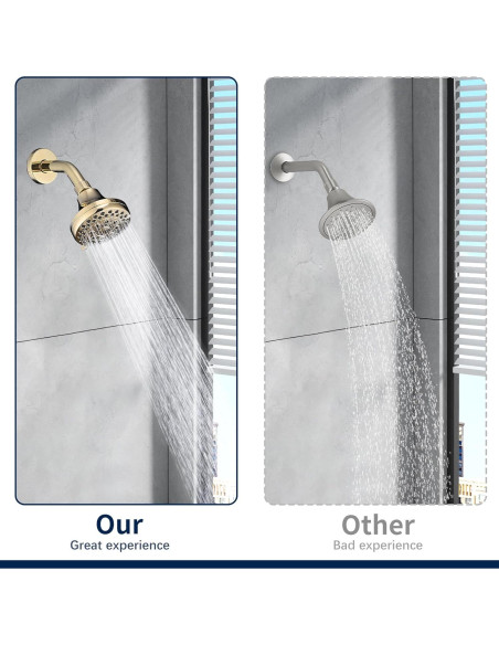 Cabezal de Ducha de Lluvia DLymtrx 4" Oro 5 Funciones Ahorra Agua