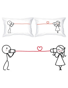 BoldLoft Fundas de Almohada para Parejas 50.8x76.2 cm Blancas