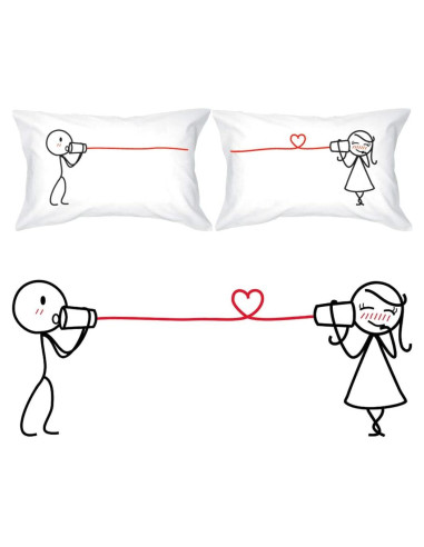 BoldLoft Fundas de Almohada para Parejas 50.8x76.2 cm Blancas