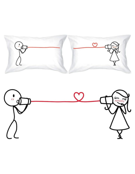 BoldLoft Fundas de Almohada para Parejas 50.8x76.2 cm Blancas