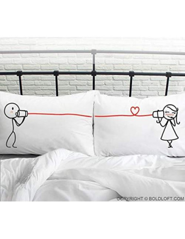 BoldLoft Fundas de Almohada para Parejas 50.8x76.2 cm Blancas