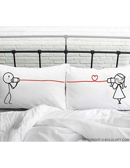 BoldLoft Fundas de Almohada para Parejas 50.8x76.2 cm Blancas