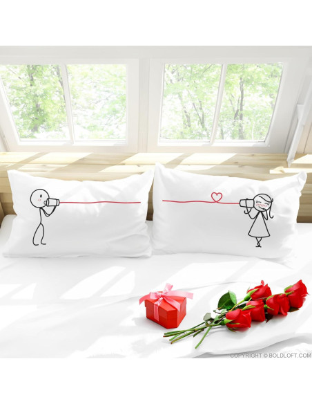 BoldLoft Fundas de Almohada para Parejas 50.8x76.2 cm Blancas