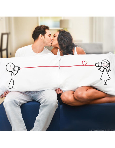 BoldLoft Fundas de Almohada para Parejas 50.8x76.2 cm Blancas