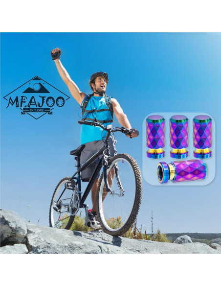 4 Tapones de Válvula de Neumático MEAJOO Coloridos 20mm