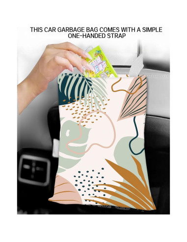 Basurero Colgante para Auto ANKVRP Hoja Boho Impermeable