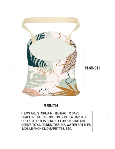 Basurero Colgante para Auto ANKVRP Hoja Boho Impermeable