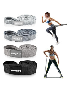 Bandas de Resistencia Largas WeluvFit 4 Piezas para Ejercicio