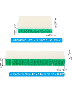Sellos de Números PATIKIL 0-9, Tamaños 7x5mm y 17x11mm 2