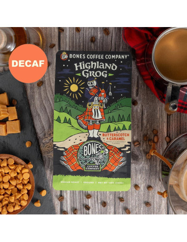 Café Descafeinado Sabor Caramelo de Mantequilla Bones 340g