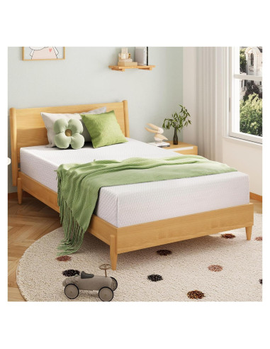 Colchón Twin EGOHOME 5 Pulgadas Espuma con Memoria Gel Verde
