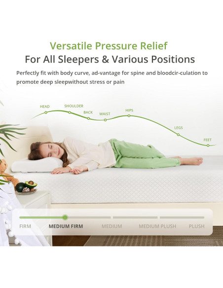 Colchón Twin EGOHOME 5 Pulgadas Espuma con Memoria Gel Verde