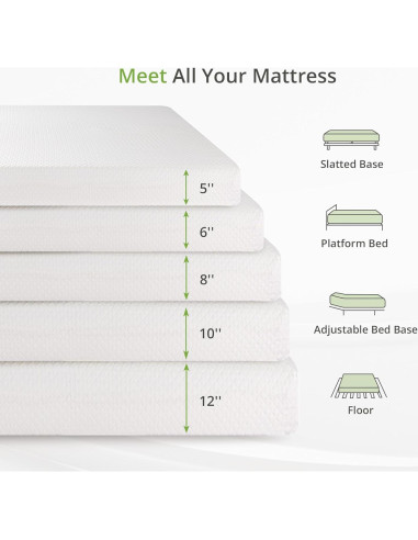 Colchón Twin EGOHOME 5 Pulgadas Espuma con Memoria Gel Verde