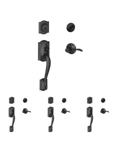 Juego de Manijas de Cilindro Simple SCHLAGE F60 CAM 622 LH Negro Mate