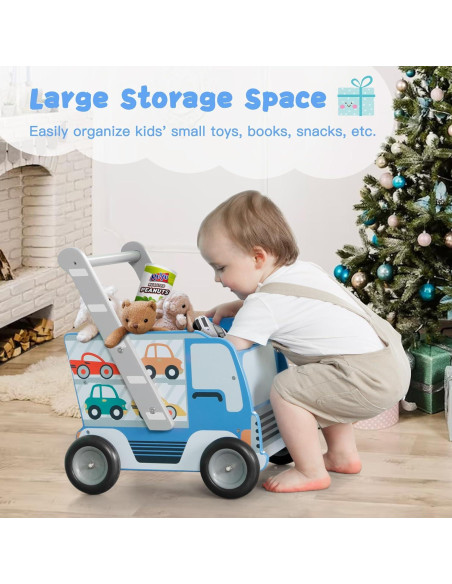 Andador de Madera labebe 2-en-1 para Bebés Azul 1-3 Años