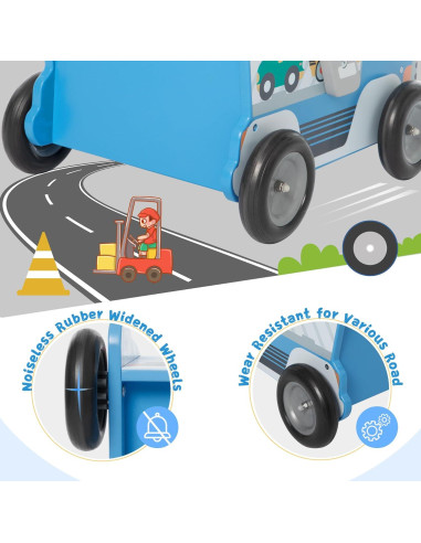 Andador de Madera labebe 2-en-1 para Bebés Azul 1-3 Años