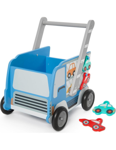 Andador de Madera labebe 2-en-1 para Bebés Azul 1-3 Años