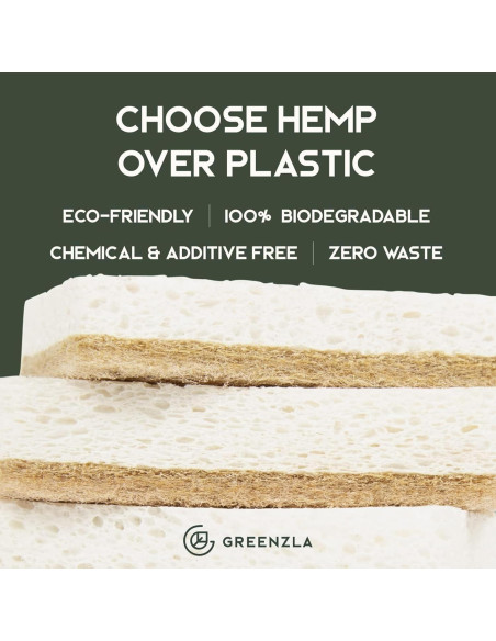 Esponjas de Cocina Naturales Greenzla - Paquete de 6 Biodegradables