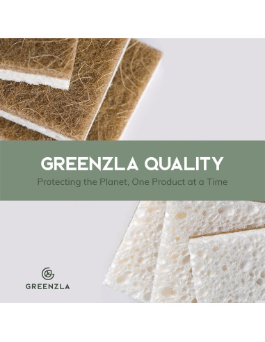 Esponjas de Cocina Naturales Greenzla - Paquete de 6 Biodegradables