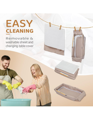 Cuna Gemela JOYMOR Beige Convertible Lateral y Parque