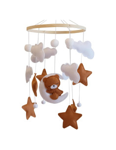 Móvil de Cuna HanMiaMia Oso Durmiendo Fieltro Hipoalergénico