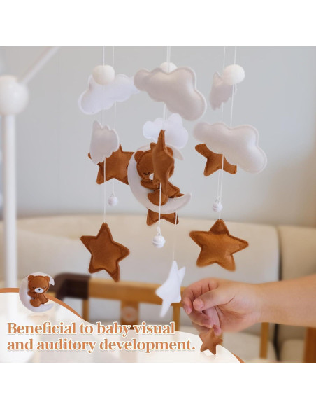 Móvil de Cuna HanMiaMia Oso Durmiendo Fieltro Hipoalergénico