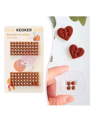 Sellos de Números y Letras Keoker para Arcilla Polimérica - 3mm