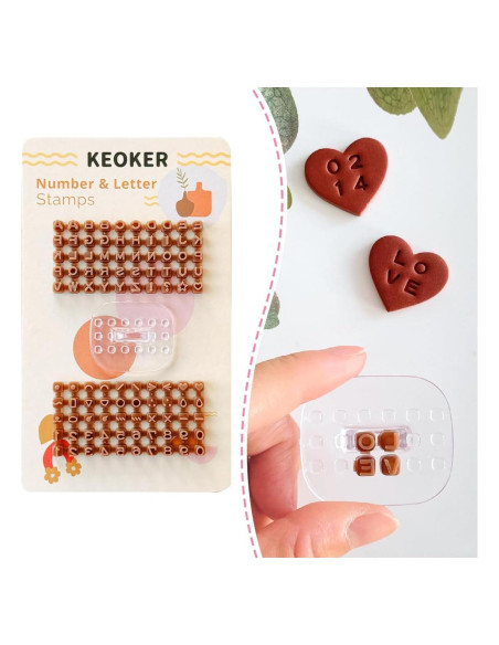 Sellos de Números y Letras Keoker para Arcilla Polimérica - 3mm