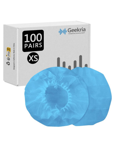Cubiertas Desechables para Auriculares Geekria 100 Pares XS Azul