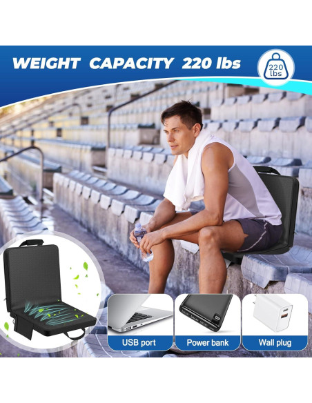 Asiento de Estadio Refrigerado Zubebe con Ventilador 3 Niveles