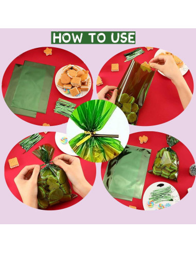 Bolsas de Celofán Azules prxififeq 100PC 15x23 cm con Cierres de Oro