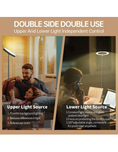 Lámpara de Pie LED Homakee HMK-A6-B 36W 3600LM Control Remoto 2