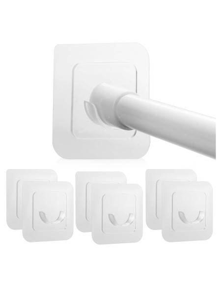 Soporte de Varilla de Cortina Adhesivo Goowin 6 Unidades 1"