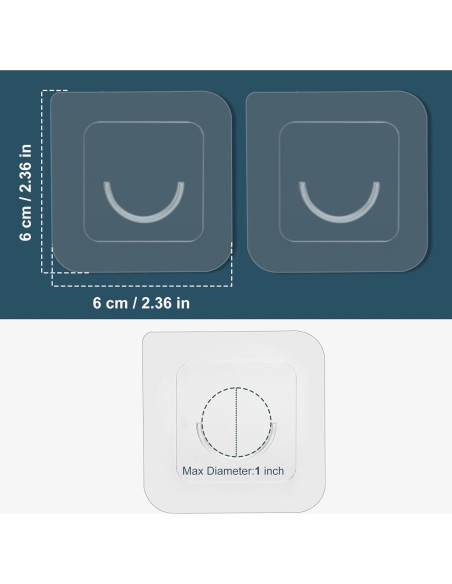 Soporte de Varilla de Cortina Adhesivo Goowin 6 Unidades 1"