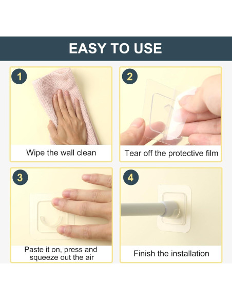 Soporte de Varilla de Cortina Adhesivo Goowin 6 Unidades 1"