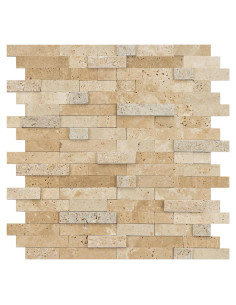 Azulejos de Mosaico 3D V-MOZZA Beige Mixto 5 Hojas 0.39m